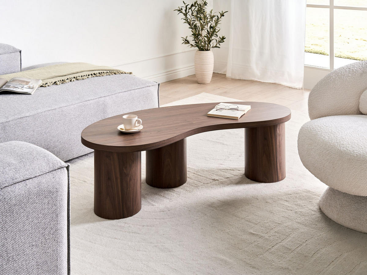 COUCHTISCH Braun Easton - Dunkelbraun, Holzwerkstoff (52/130/40cm) - Beliani