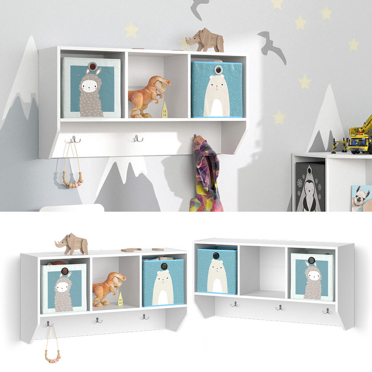 POLICE NA DĚTSKÝ POKOJ Luigi Bílá - bílá, kompozitní dřevo (31/56/107.2cm) - Vicco