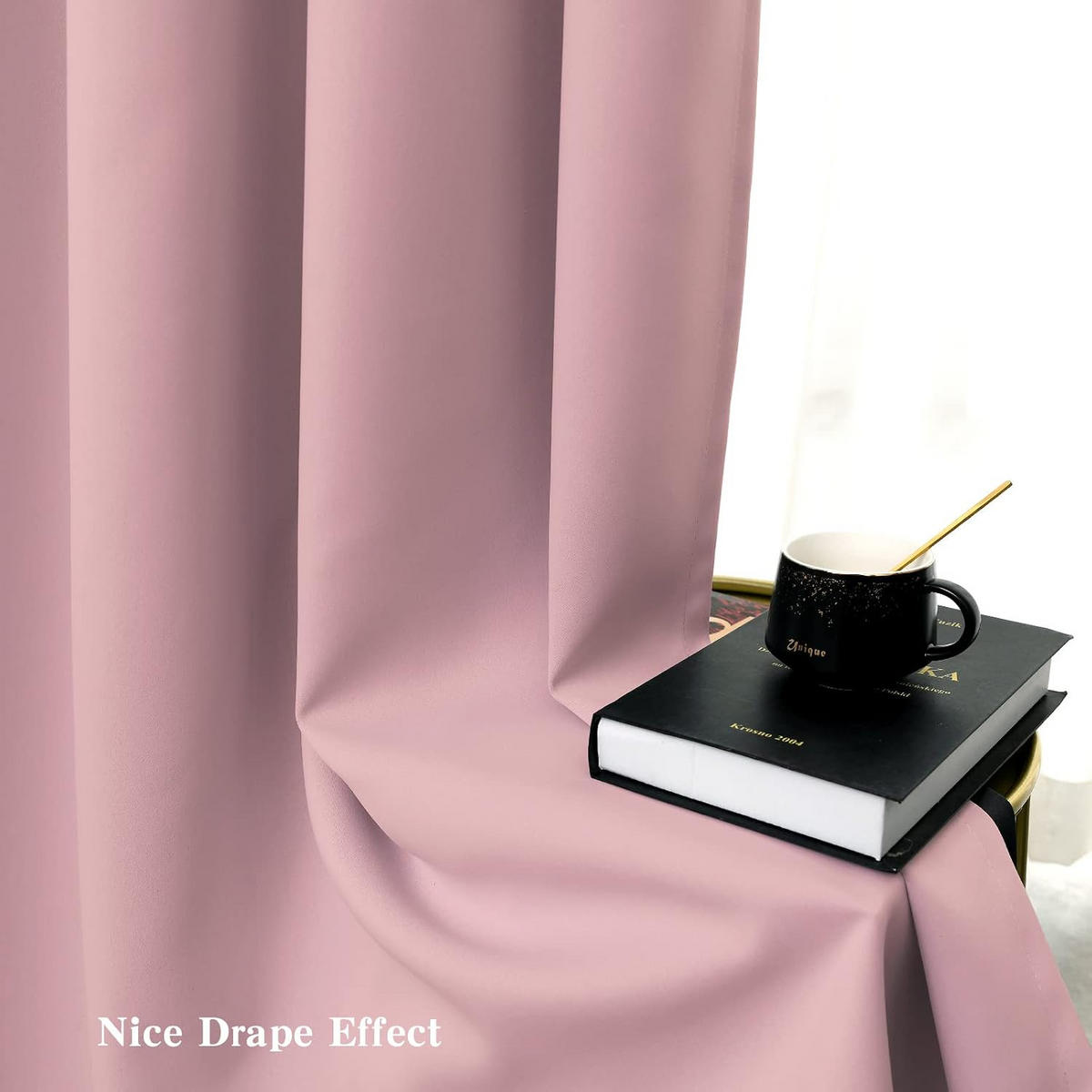 VERDUNKELUNGSVORHÄNGE, wärmeisolierend – 132 x 160 cm – 2 Stück, grau - Pink, Textil (132/160cm)