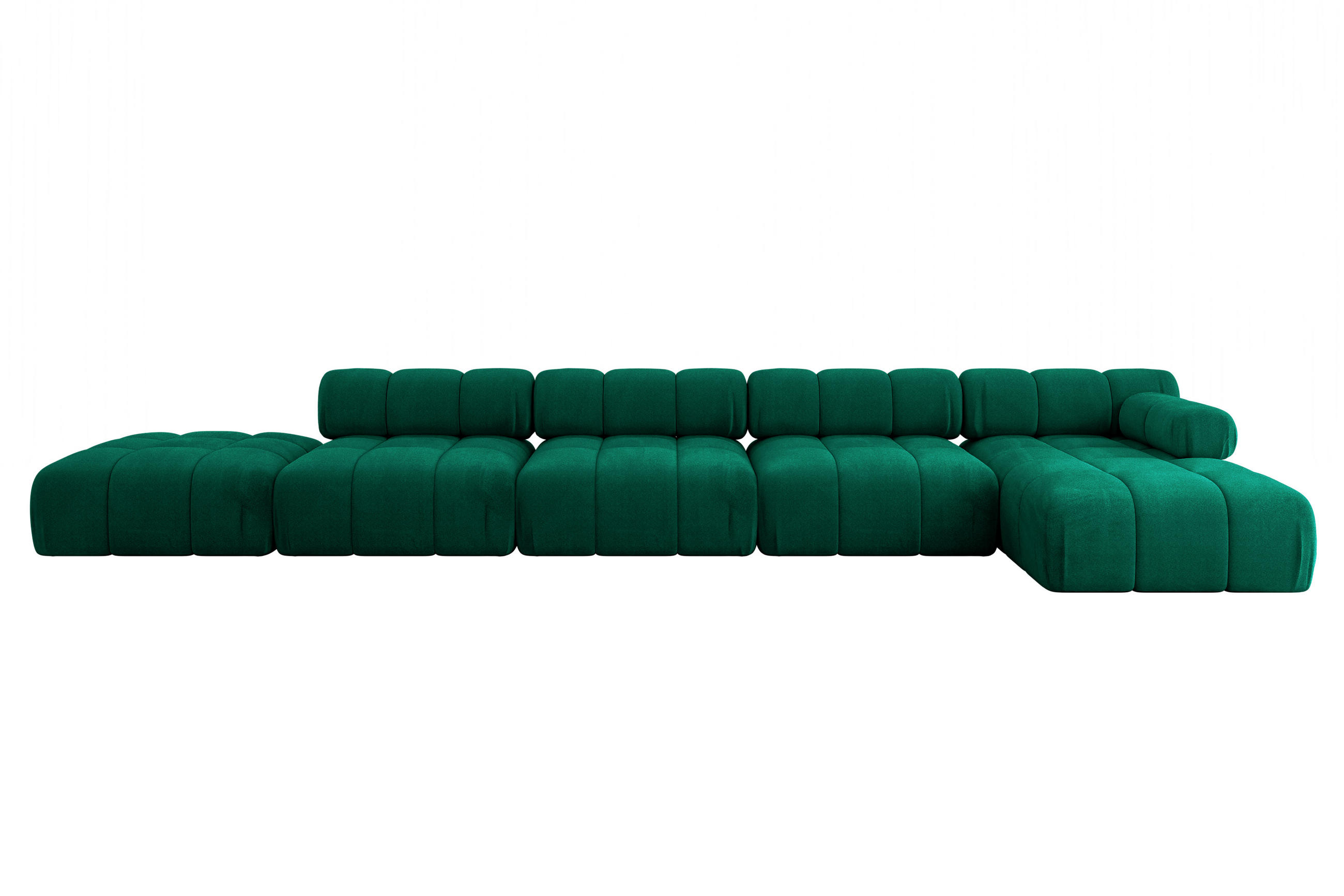 ECKSOFA modulares Sofa Lizur-L3 - 475x160x70 cm Dunkelgrün Velours - Dunkelgrün, Holzwerkstoff/Textil (475/160cm) - ALTDECOR