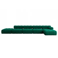 ECKSOFA modulares Sofa Lizur-L3 - 475x160x70 cm Dunkelgrün Velours - Dunkelgrün, Holzwerkstoff/Textil (475/160cm) - ALTDECOR