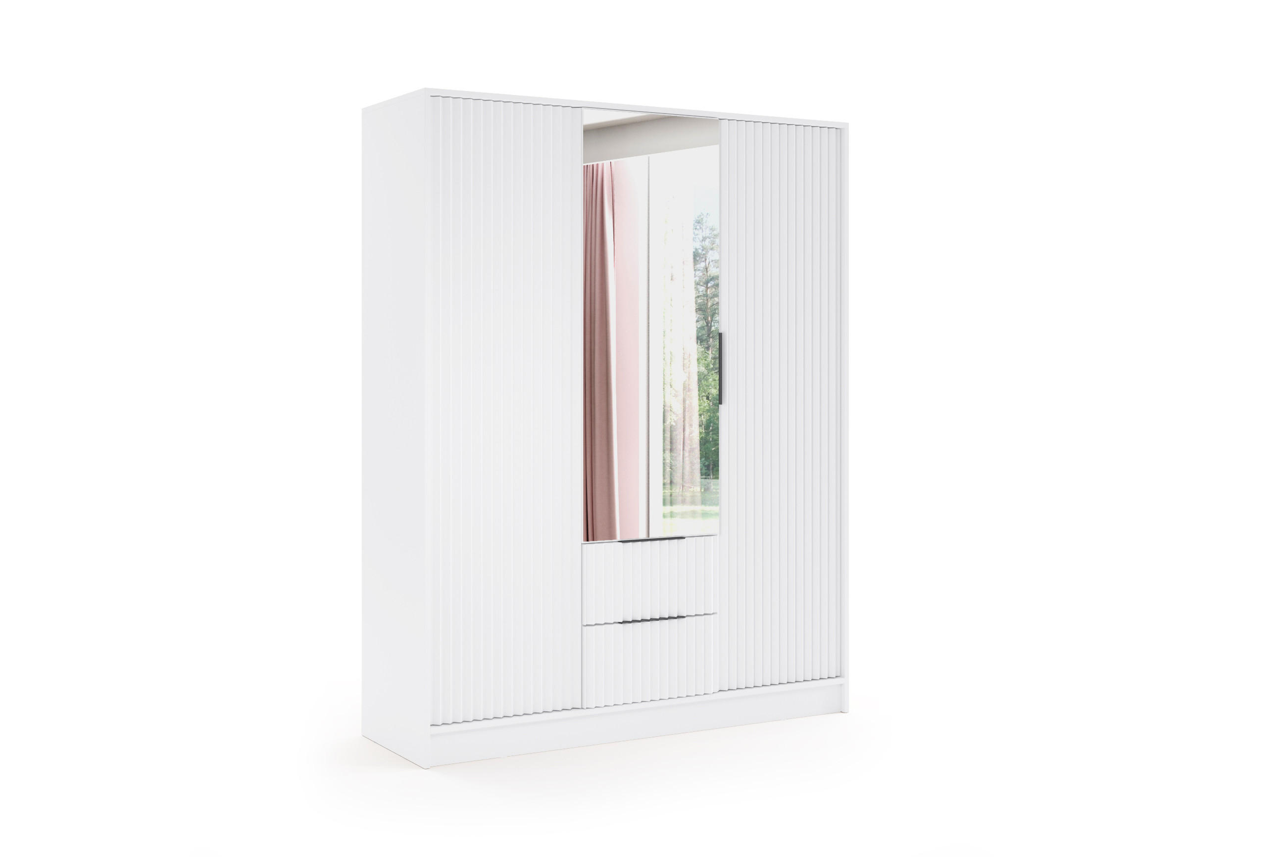 KLEIDERSCHRANK NOA - 150 cm - Weiß - Weiß, Holzwerkstoff (150/200/51cm) - ALTDECOR