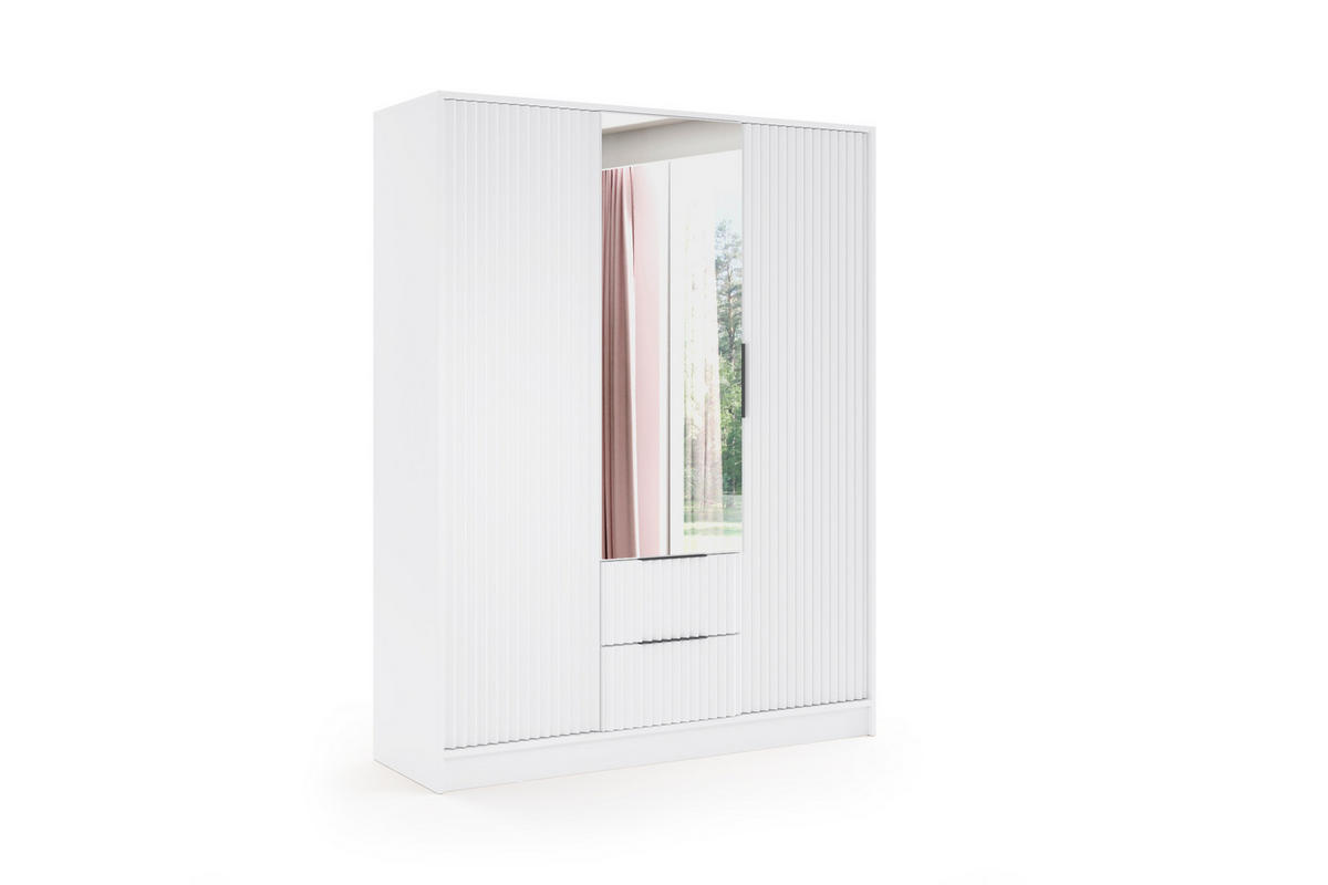 KLEIDERSCHRANK NOA - 150 cm - Weiß - Weiß, Holzwerkstoff (150/200/51cm) - ALTDECOR