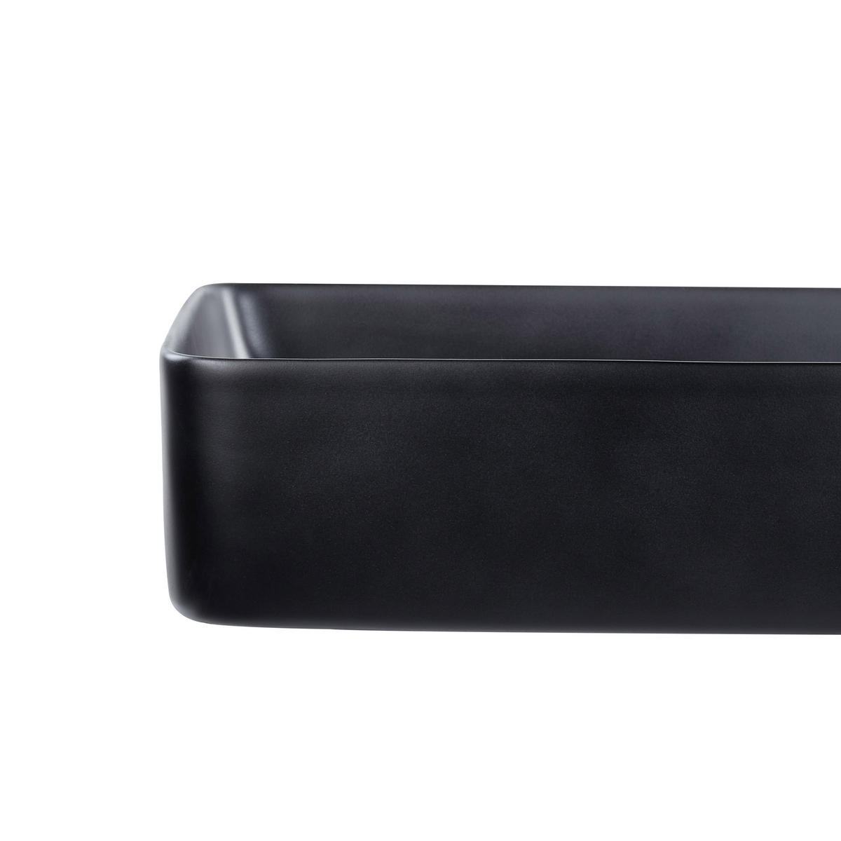 AUFSATZWASCHBECKEN 61/35 cm Schwarz Ulua - Schwarz, Keramik (61/11/35cm) - Beliani