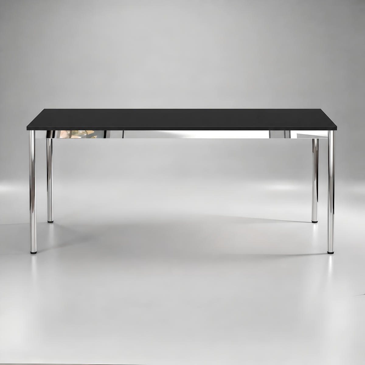 SCHREIBTISCH VST1 180 x 70 cm Schwarz – höhenverstellbar - Chromfarben/Schwarz, Holzwerkstoff (180/70/75.5cm) - Versee