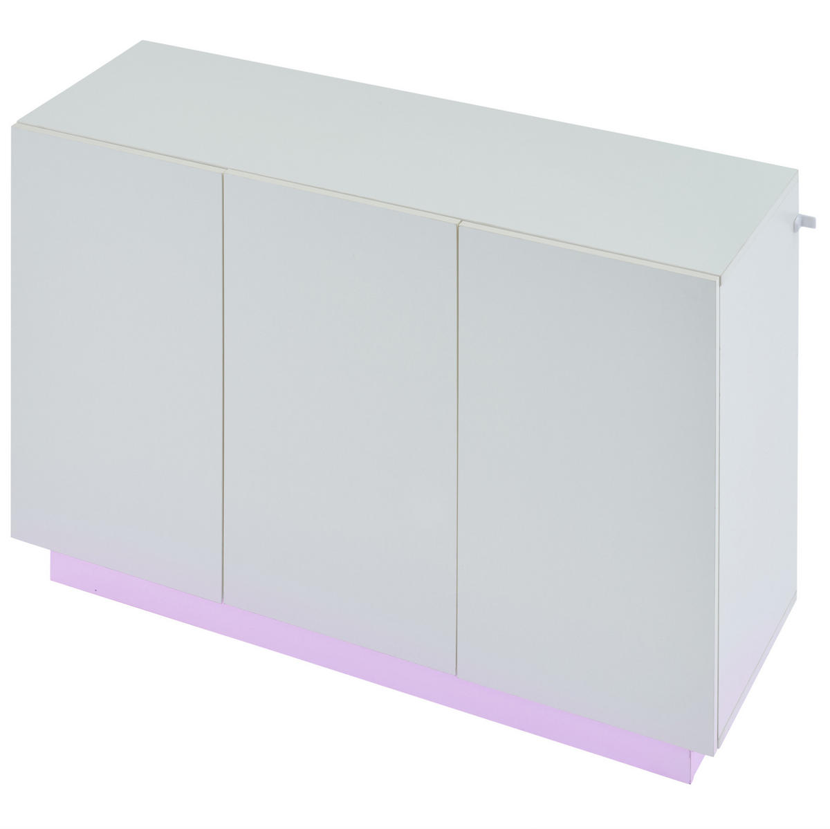 SIDEBOARD 120/40/75 cm s LED osvetlením, diaľkovým ovládaním a výklopnými dvierkami, Biela - biela/biela s vysokým leskom, kompozitné drevo (120/75/40cm) - Redom