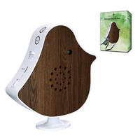 NATURGERÄUSCHE-BOX Vogel Sound Box 14x12x3 Echtholz Nussholz - Dunkelbraun, Kunststoff (12/13.5/4cm) - Northpoint