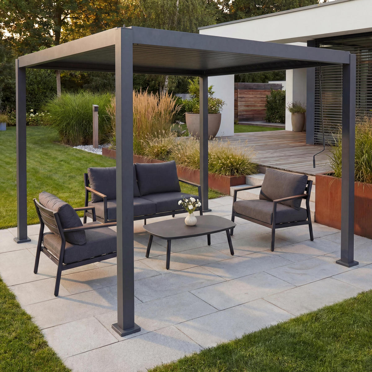 PERGOLA Anthrazit - Anthrazit, Metall (302/235/302cm) - MCW