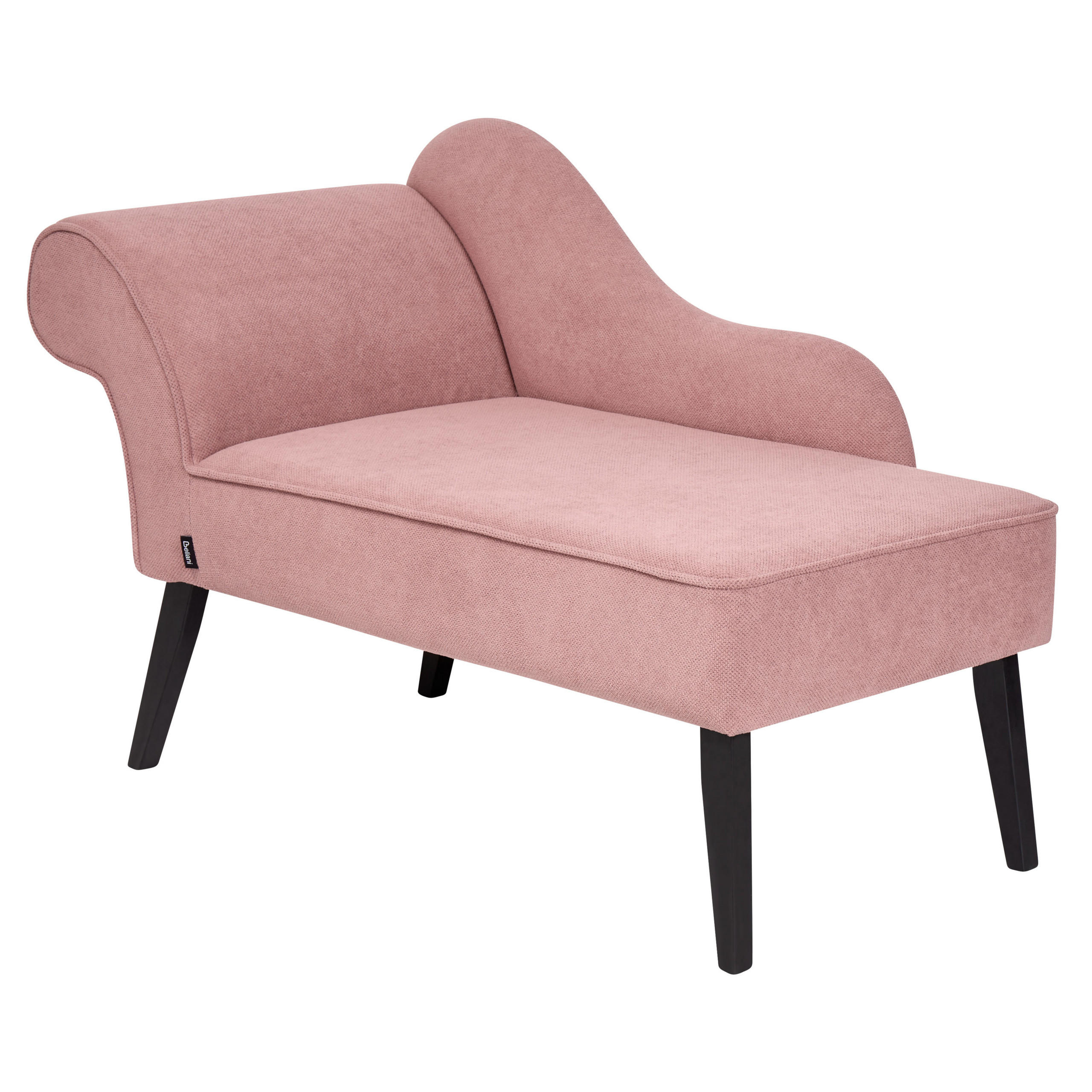 CHAISELONGUE rosa linksseitig Biarritz - Pink/Schwarz, Textil (118/77/60cm) - Beliani