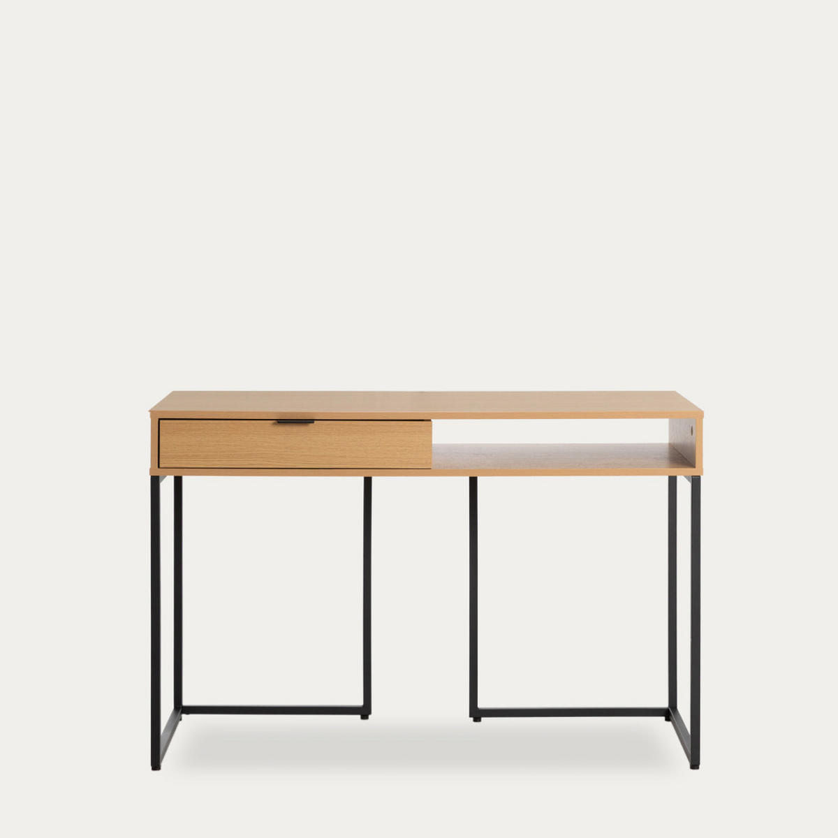 SCHREIBTISCH Bari Natur 50 x 120 - Schwarz/Braun, Holzwerkstoff (120/50/78cm) - Kenay Home