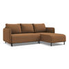 ECKSOFA mit Schlaffunktion Strukturstoff Stoff Orange - Terra cotta/Schwarz, Holz/Textil (236/162cm) - Makamii