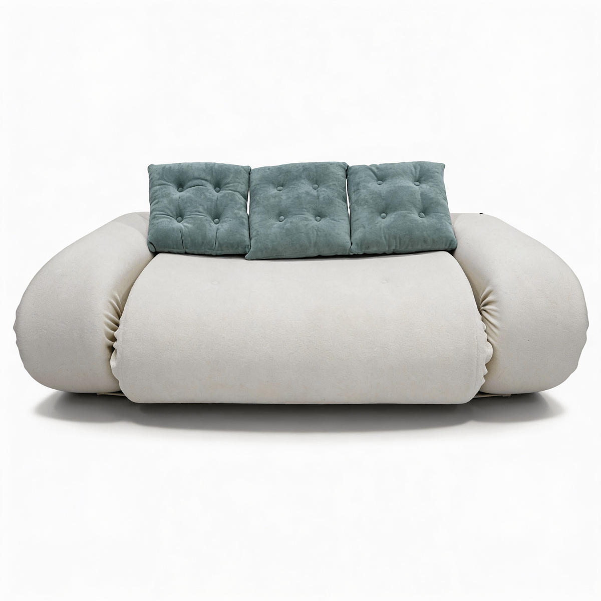 SCHLAFSOFA Okoa 2-Sitzer - Weiß und Salbei - Weiß, Textil (160/60/120cm) - COCO Living