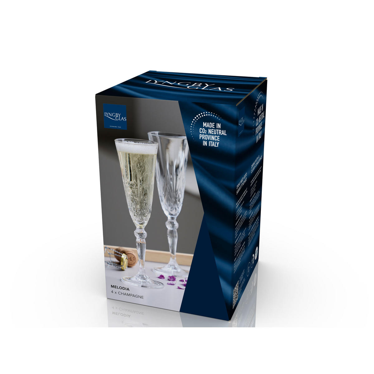 CHAMPAGNERGLAS Melodia 4er Set, Kristallglas, Klar, 160 ml - Transparent, Glas (0.16L) - Lyngby Glas
