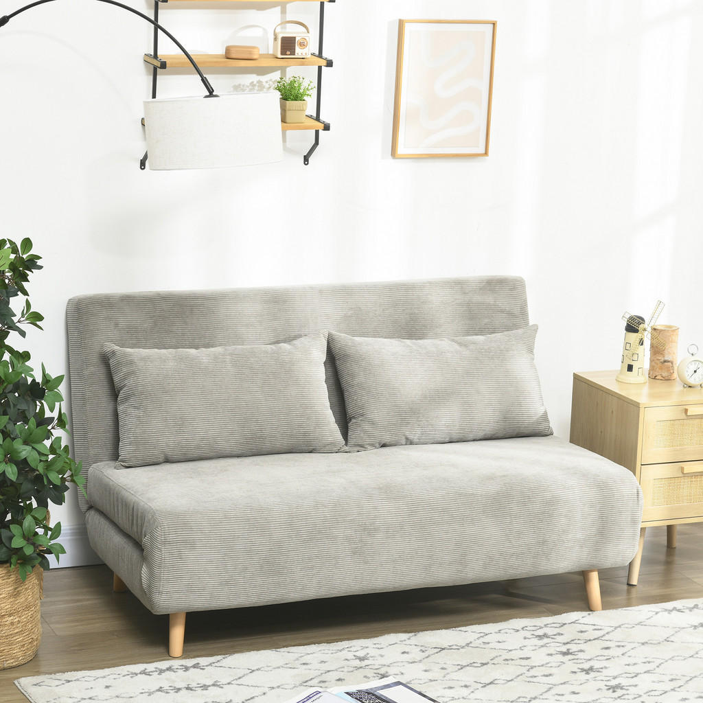 Thumbnail - Homcom Schlafsofa,, Grau, Kunststoff, 90x81x141 cm, Wohnzimmer, Sofas & Couches, Schlafsofas