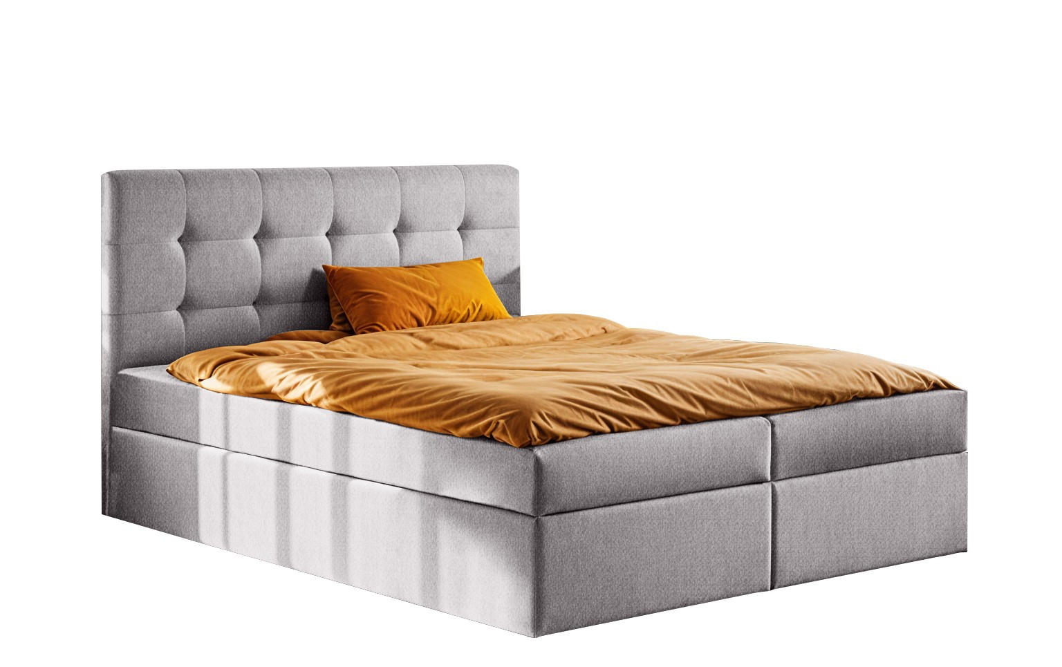 BOXBETT Mit Matratze Und Bettkasten LUDANO Stoff Soro Grau 180x200 cm H2-Pocket - Grau, Holz (180/200cm) - Kaiser Möbel