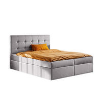 BOXBETT Mit Matratze Und Bettkasten LUDANO Stoff Soro Grau 180x200 cm H2-Pocket - Grau, Holz (180/200cm) - Kaiser Möbel