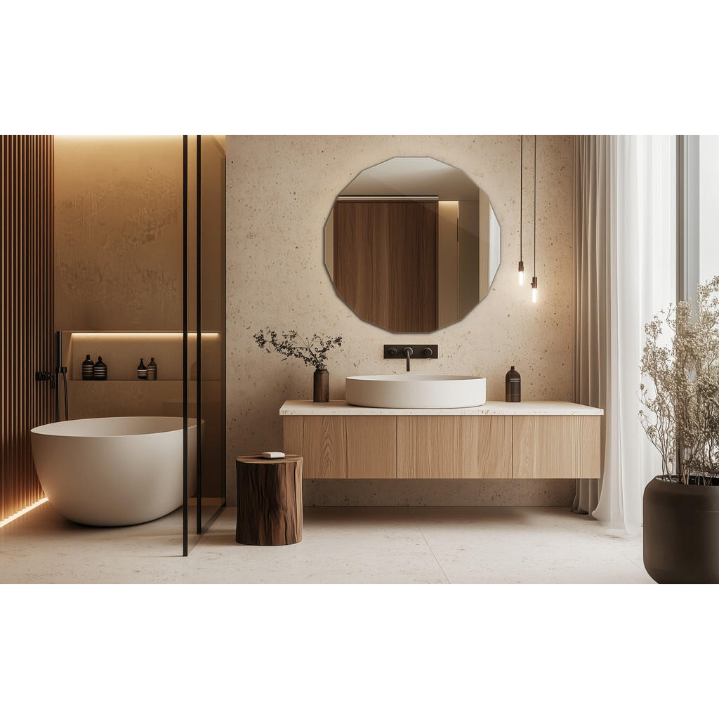 Thumbnail - Tulup Spiegel, Transparent, Glas, Formgebogen, 60x60x0.4 cm, Spiegel, Wandspiegel