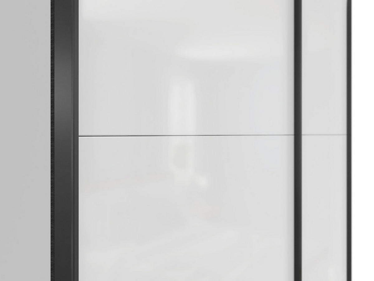 SCHWEBETÜRENSCHRANK Tetrix weiß / weiß Hochglanz 183 / 60 / 195,5cm - Weiß Hochglanz/Weiß, Holzwerkstoff (183/196/60cm) - Feldmann-Wohnen
