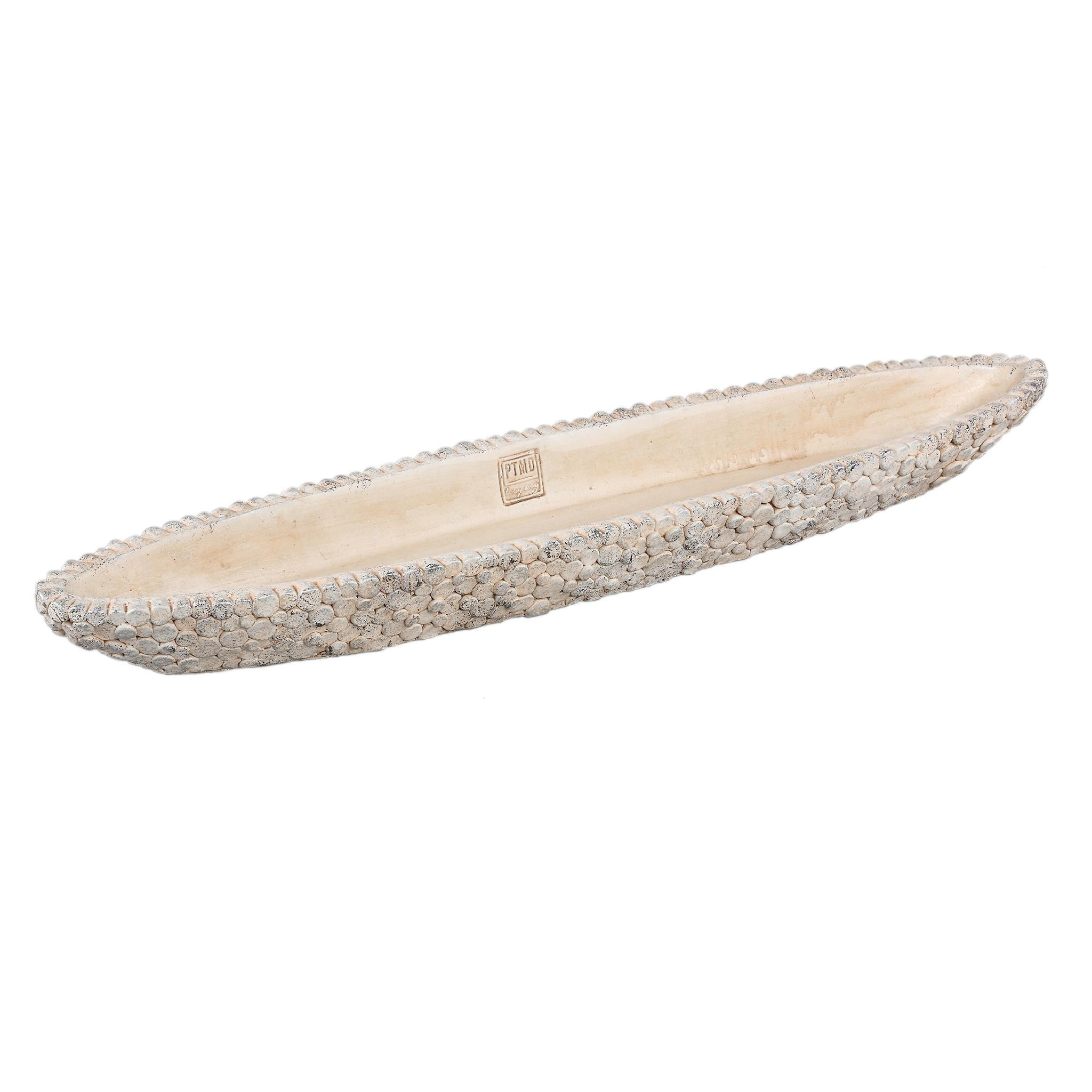 SCHALE Jannicke Beige 75/15/6cm - Beige, Stein (6cm) - PTMD Collection