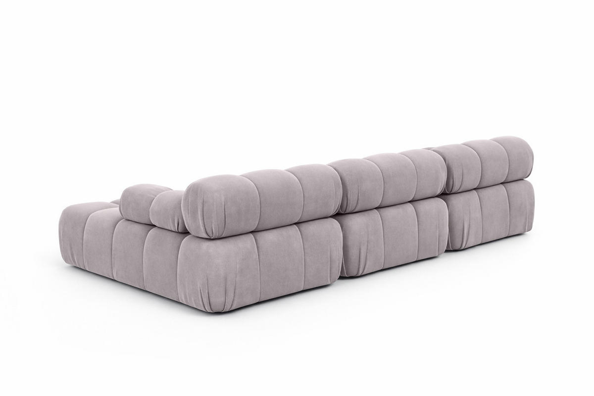 ECKSOFA U-Form, Stoff Velours Salvador, Grau, Selia U - Grau, Holz (285/70/160cm) - Kaiser Möbel