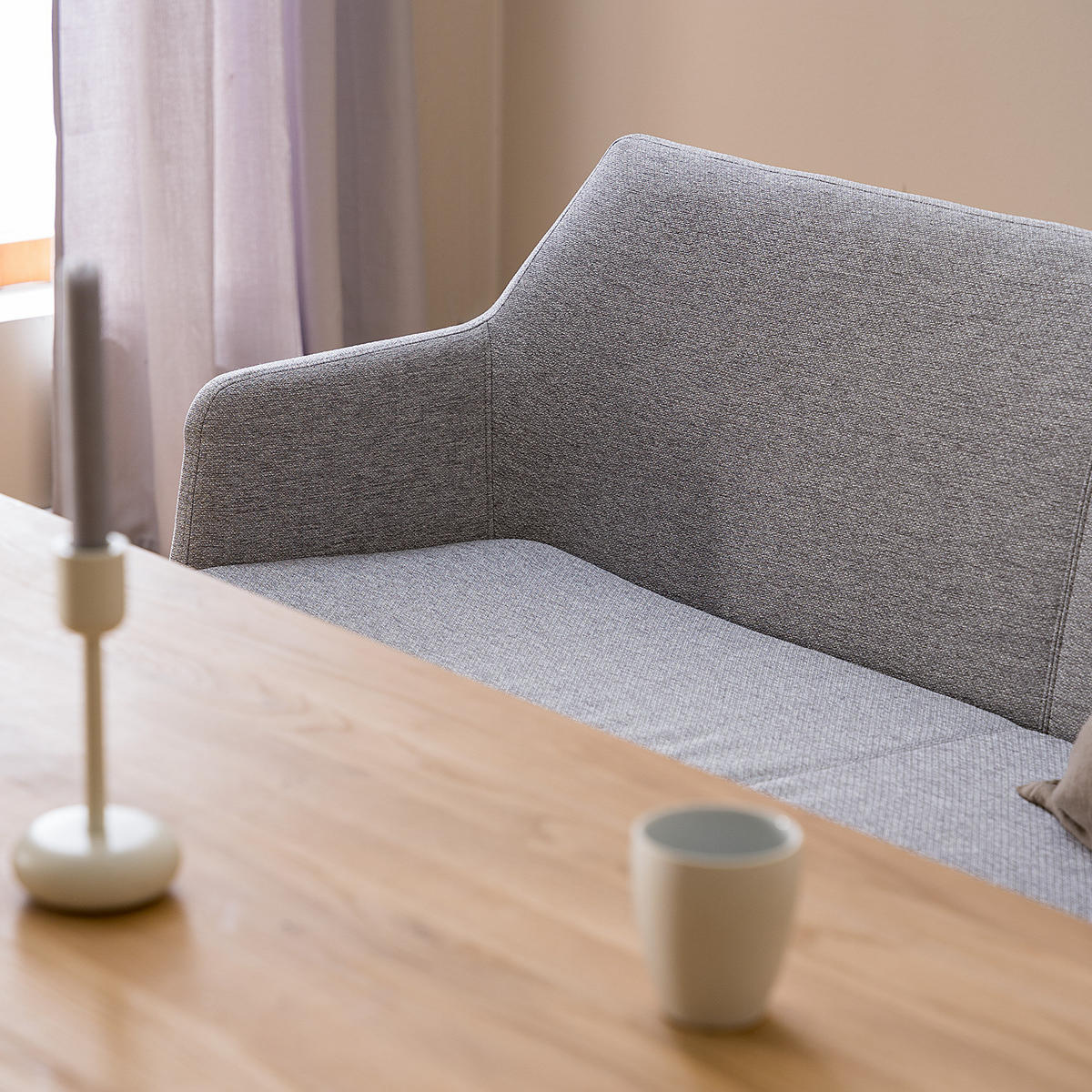 KÜCHENSOFA - Eichefarben/Hellgrau, Eichenholz/Holz (159/86/56cm) - home24