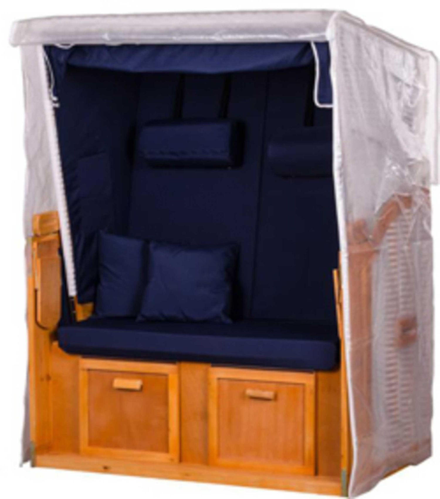 STRANDKORB Schutzhülle Basic PVC - 2-Sitzer - Größe M - transparent - Transparent, Kunststoff (120/155/80cm) - bene living