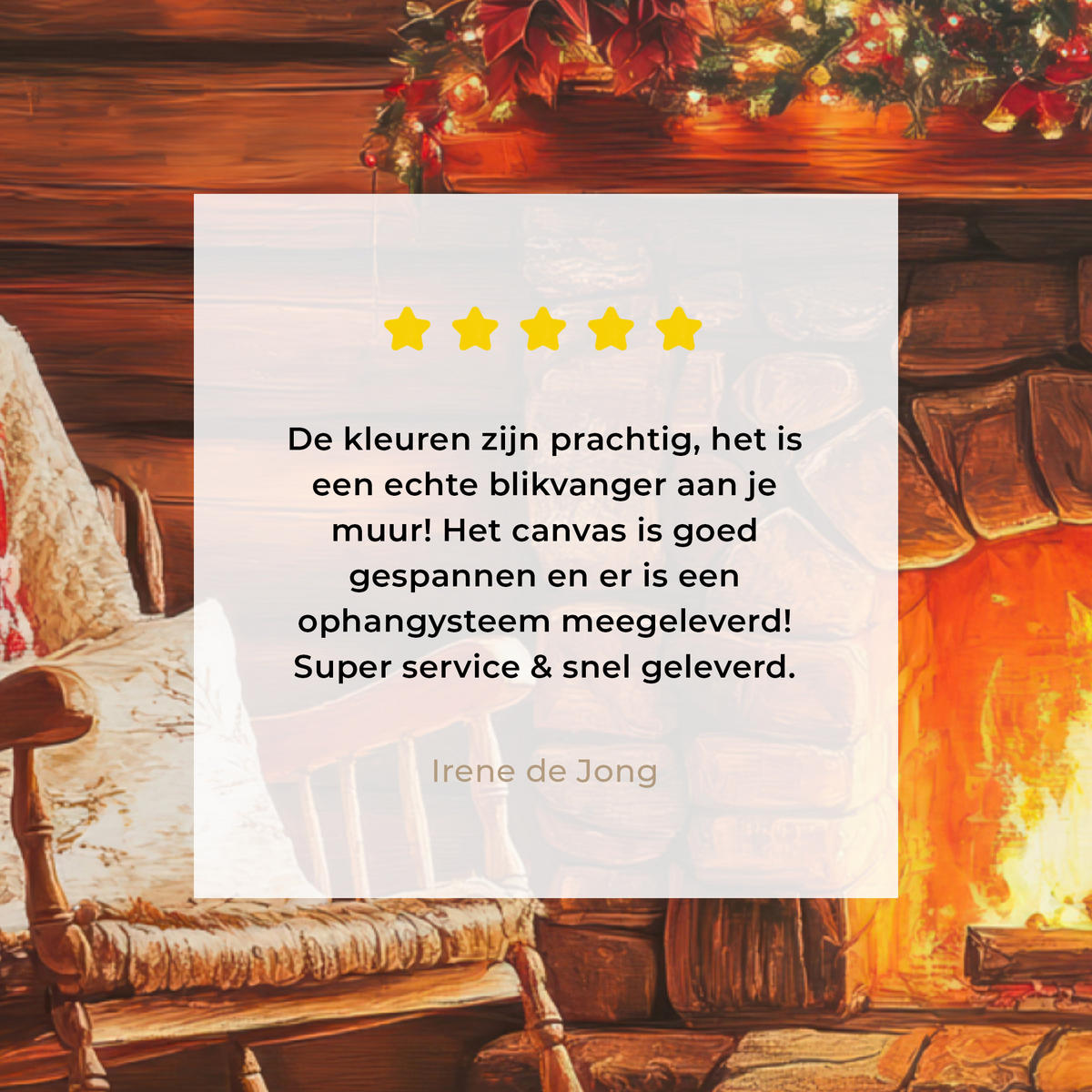 LEINWANDBILD Winter - Weihnachten - Zuhause - Kamin Room Decor 30x40 cm - Bernsteinfarben, Textil (30/40cm) - MuchoWow