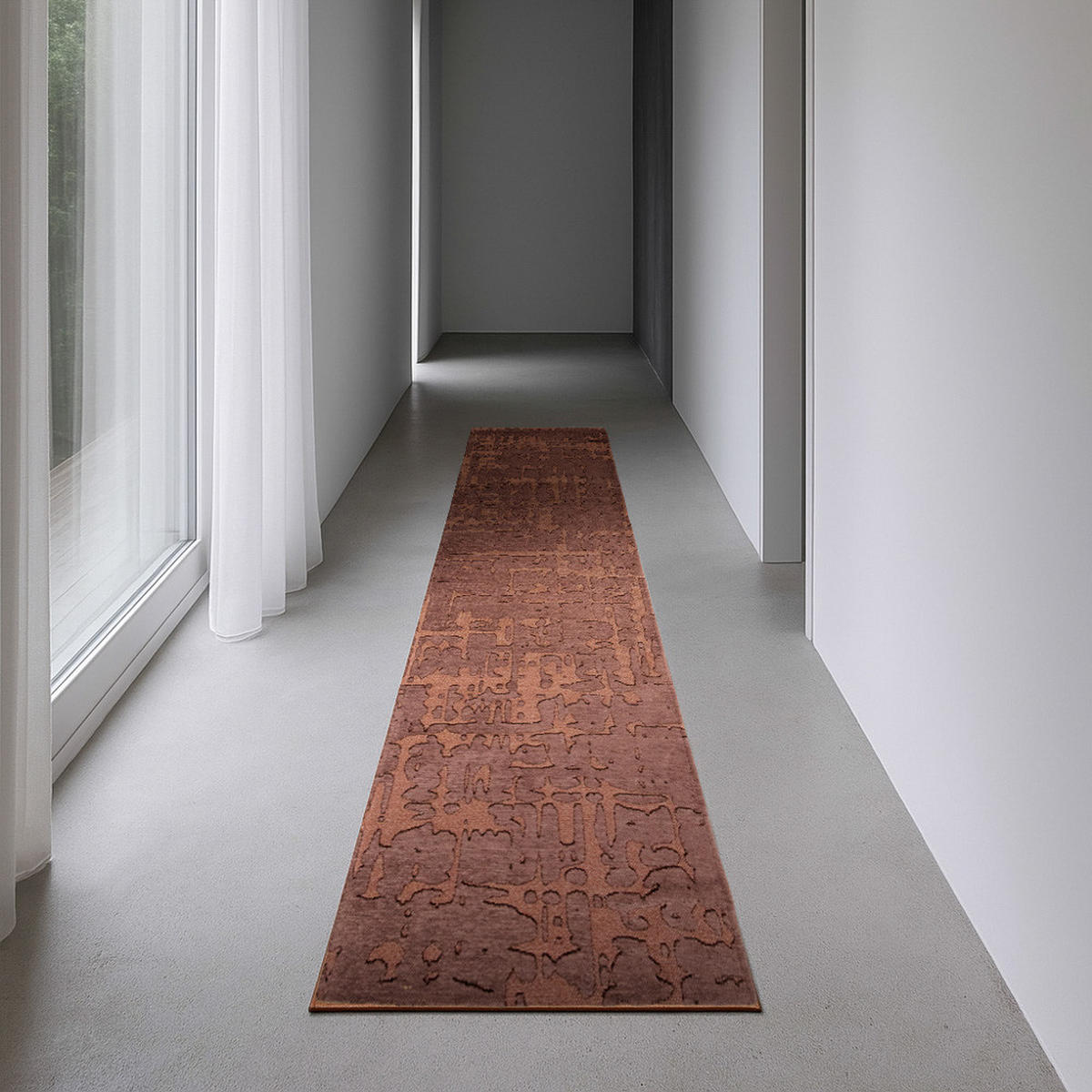 TEPPICH Za Copper Structures Baobab 80/250 cm - Pink, Kunststoff/Textil (80/250cm) - Louis De Poortere