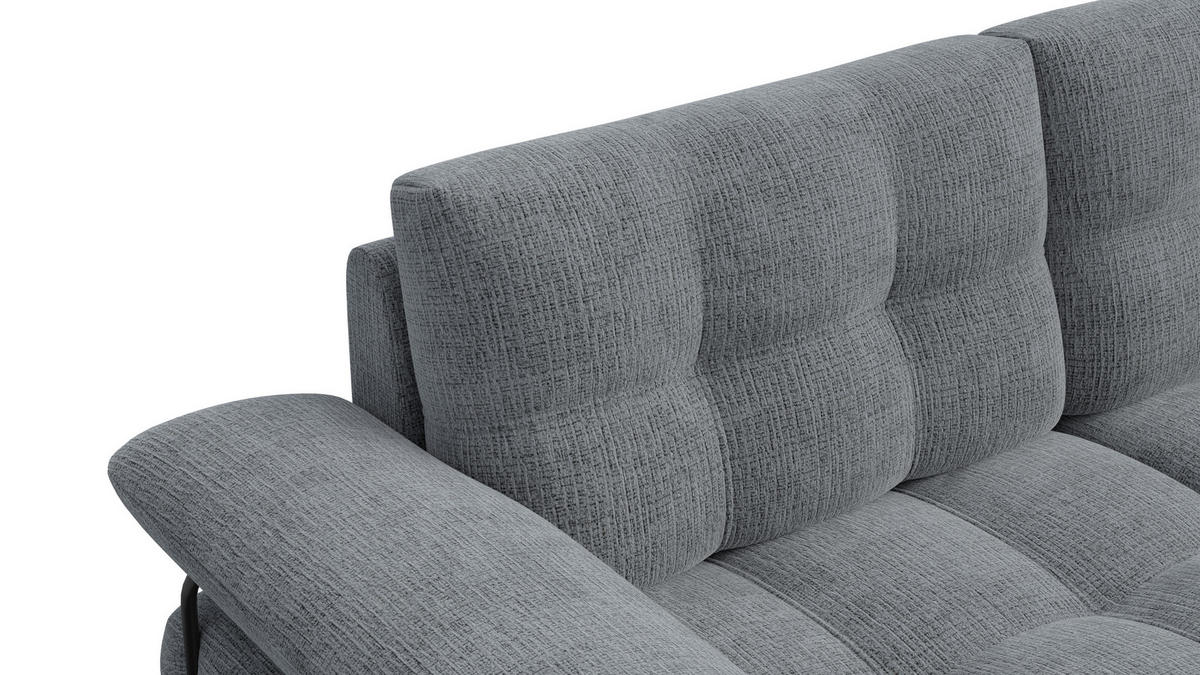 SOFA BUBBARA 2,5-Sitzer, dunkelgrau - Dunkelgrau/Schwarz, Holz/Textil (215/87/96cm) - Courtois Laville