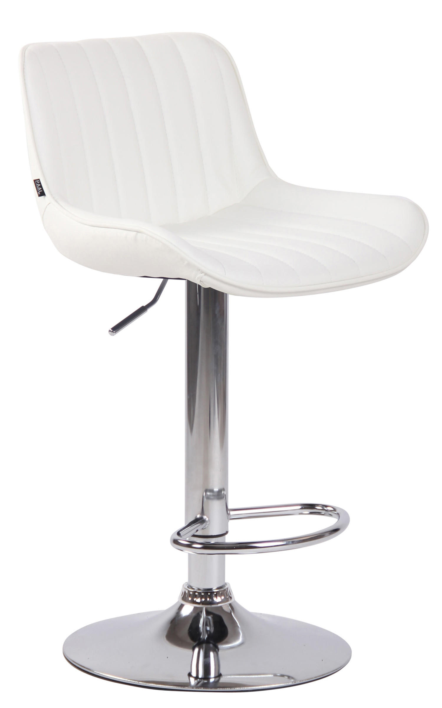 BARHOCKER Lento, Gestell Metall in Chromoptik, Kunstleder Weiß - Chromfarben/Weiß, Kunststoff/Textil (50/100/50cm) - TPFLiving