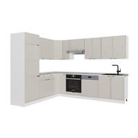 ECKKÜCHE Fame-Line GrauBeige/Weiß 227 x 60 cm ohne AP - Weiß/Grau, Holzwerkstoff (287/81.6/46cm) - Vicco