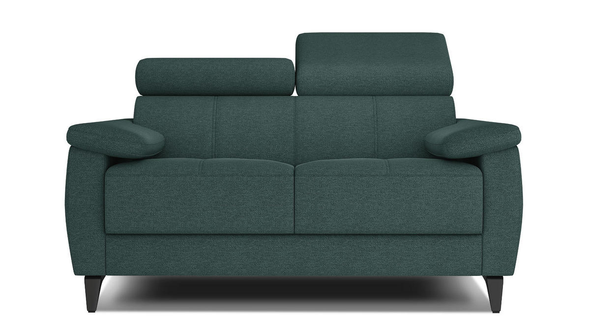 SOFA TAUNUS 2-Sitzer, smaragdgrün - Smaragdgrün/Schwarz, Holzwerkstoff/Textil (141/80/102cm) - Courtois Laville