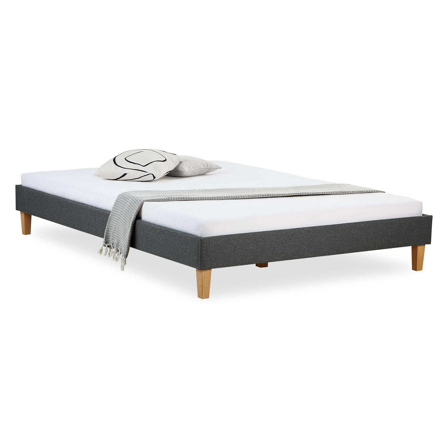 POLSTERBETT mit Lattenrost 140/200 cm in Grau - Grau, Textil (140/200cm) - Homestyle4u
