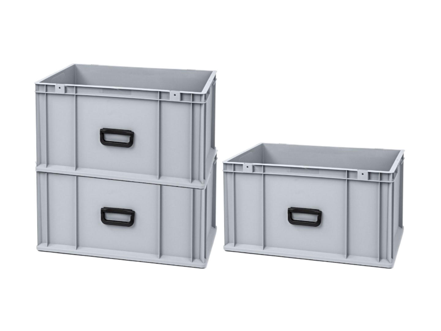 EUROBOX 3x Nextgen Portable Uno 32x40x60cm 65 Liter - Grau, Kunststoff (40/32/60cm) - PROREGAL