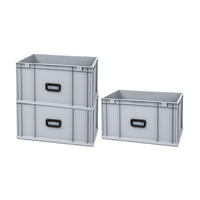EUROBOX 3x Nextgen Portable Uno 32x40x60cm 65 Liter - Grau, Kunststoff (40/32/60cm) - PROREGAL