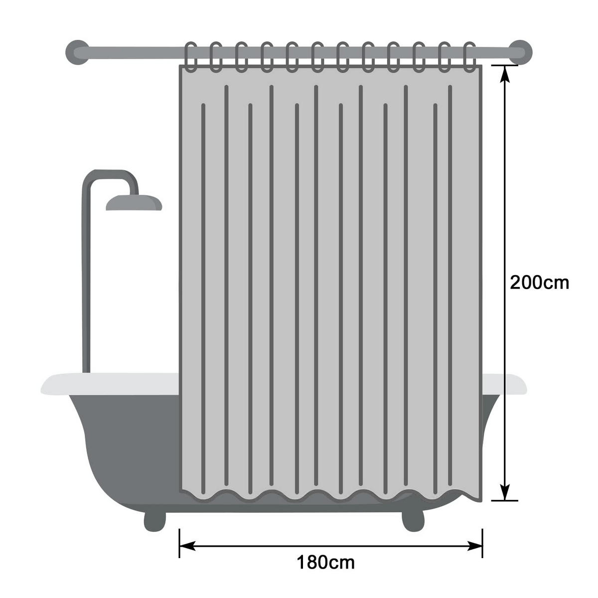 DUSCHVORHANG Leinen Wasserdicht Beige 180/200 cm - Beige, Textil (180/200cm) - Kaket