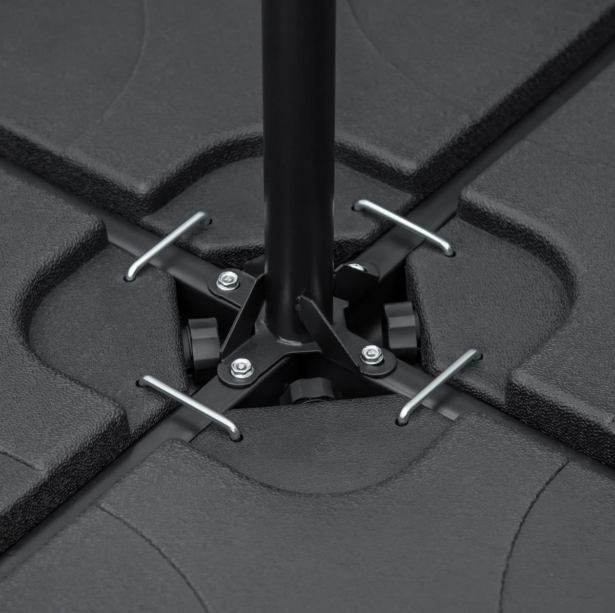 SONNENSCHIRMSTÄNDER 104/104/7,5 cm schwarz aus HDPE befüllbar - Schwarz, Kunststoff (104/104cm) - OKWISH