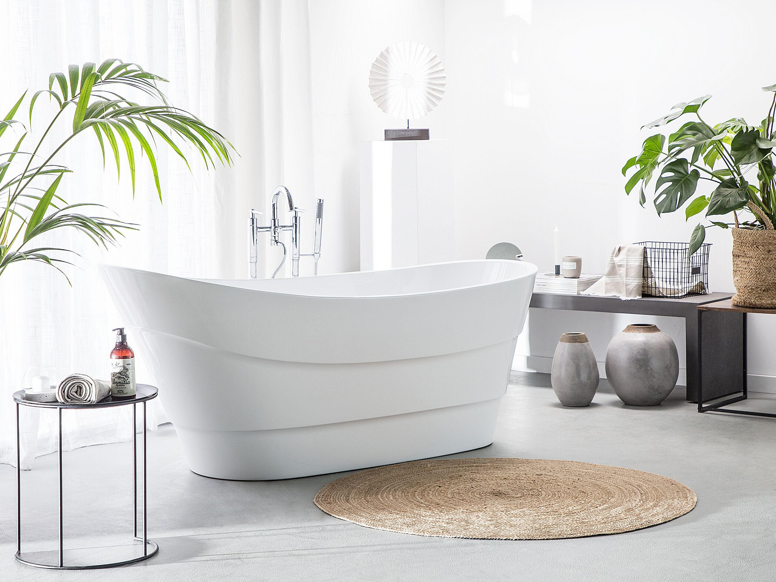 BADEWANNE FREISTEHEND 73x170x74 cm weiß Buenavista - Weiß, Kunststoff (73/74/170cm) - Beliani