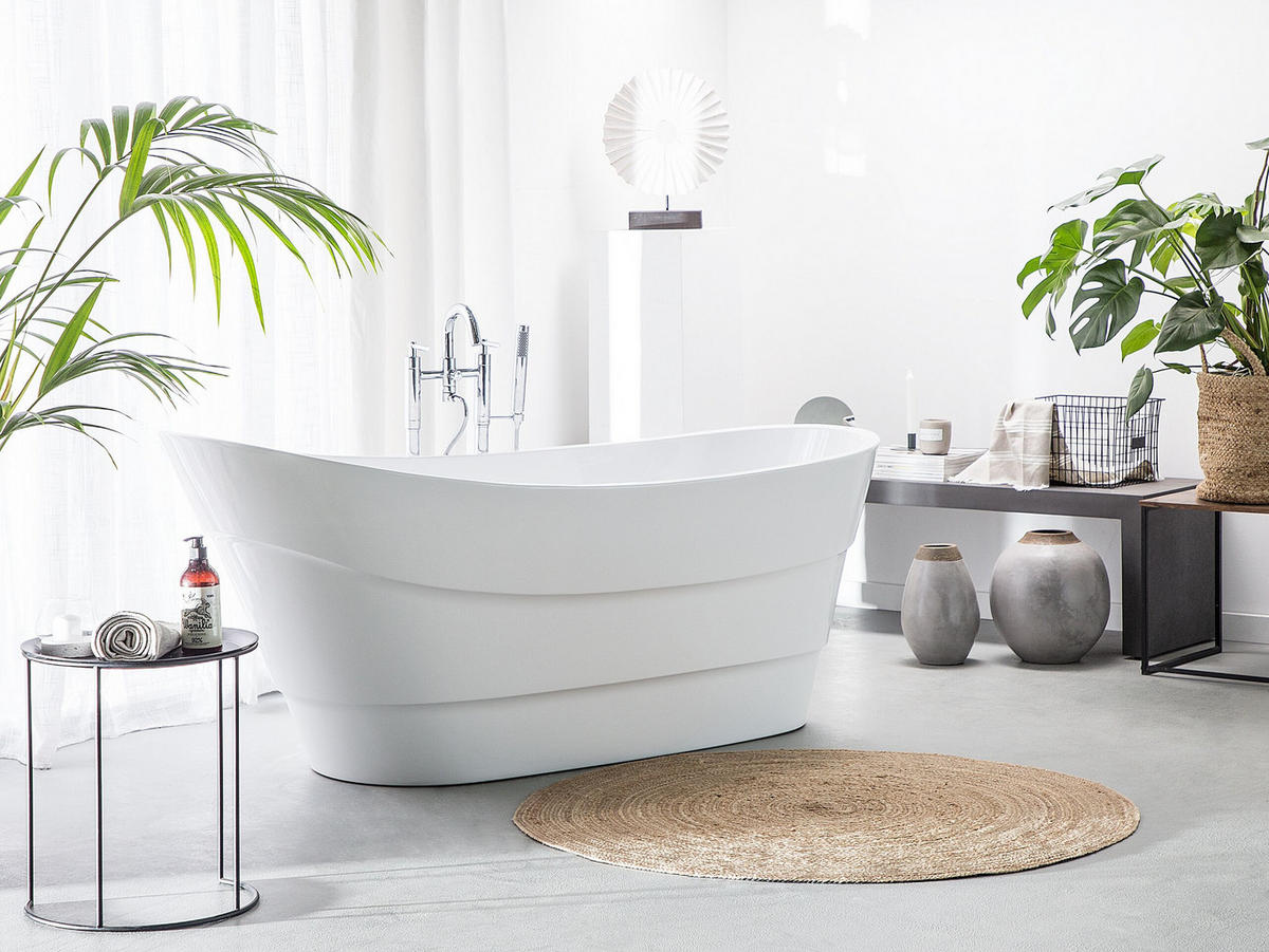 BADEWANNE FREISTEHEND 73x170x74 cm weiß Buenavista - Weiß, Kunststoff (73/74/170cm) - Beliani