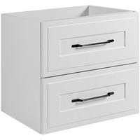 WASCHTISCHUNTERSCHRANK im klassischen Stil, weiß, 60 x 57 x 46 cm - Schwarz/Weiß, Holzwerkstoff (60/57/46cm) - 3XE LIVING