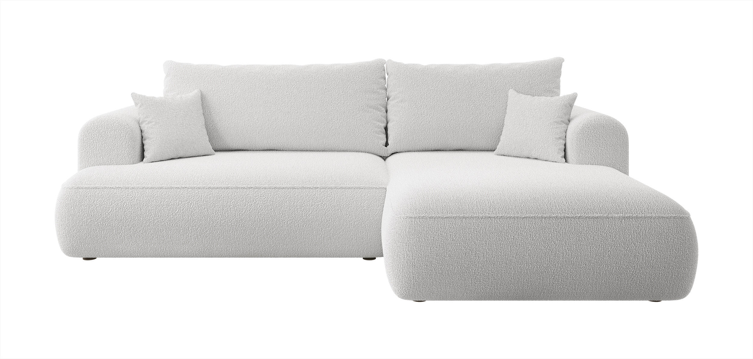 ECKSOFA Ovo Grau Boucle - Schwarz/Grau, Kunststoff/Textil (260/165cm) - Selsey