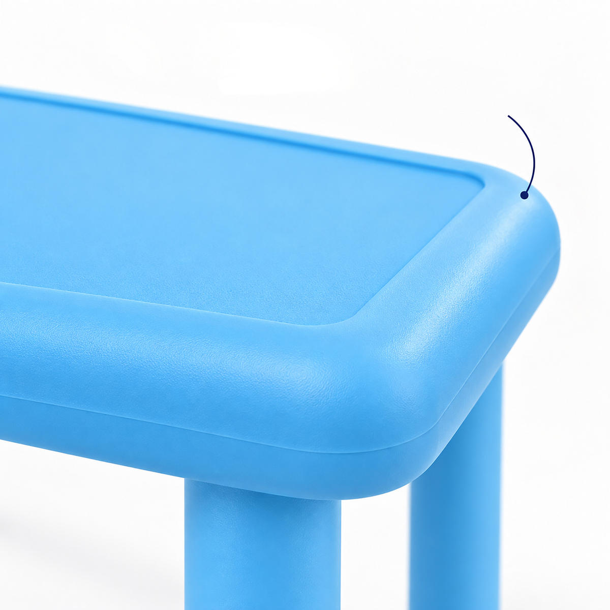 KINDERTISCH Blau 52x62 cm - Blau, Kunststoff/Metall (62/52/62cm) - Relaxdays