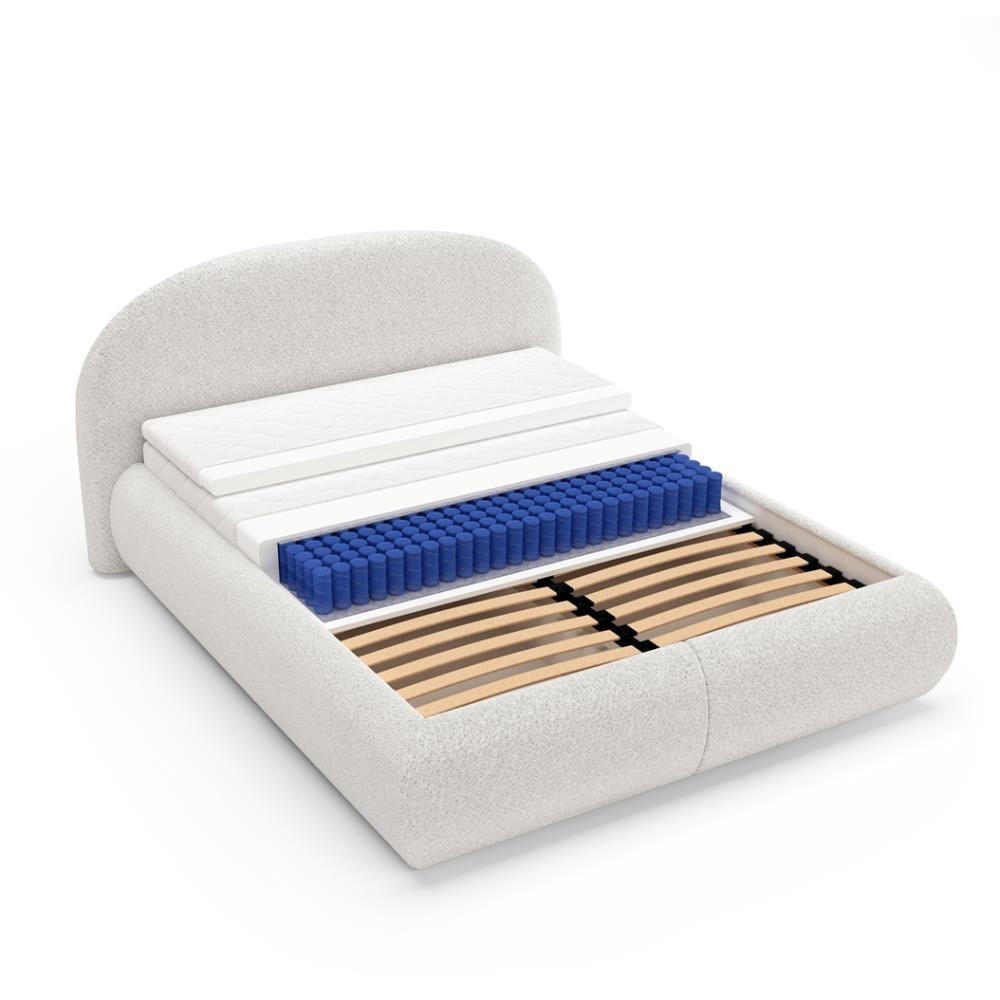 Thumbnail - Beautysofa Polsterbett, Cappuccino, Textil, Höhe ca. 17 cm, 160x200 cm, Schlafzimmer, Betten, Polsterbetten