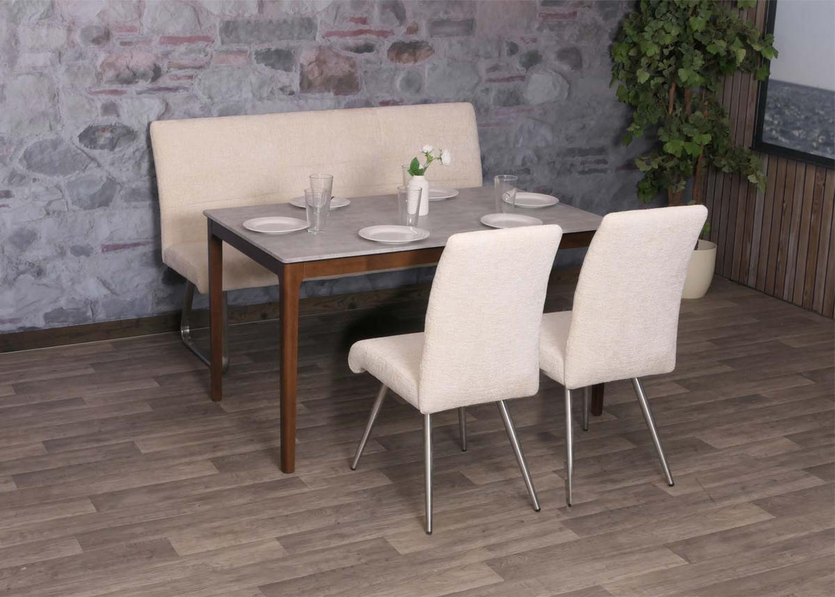 ESSZIMMER-SET Beige 3er-Set - Beige, Textil (160/100/65cm) - MCW