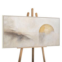 GEMÄLDE Horizontlinie Schattenfugenrahmen Beige 140x70 cm - Beige, Holz (140/70cm) - YS-art gallery