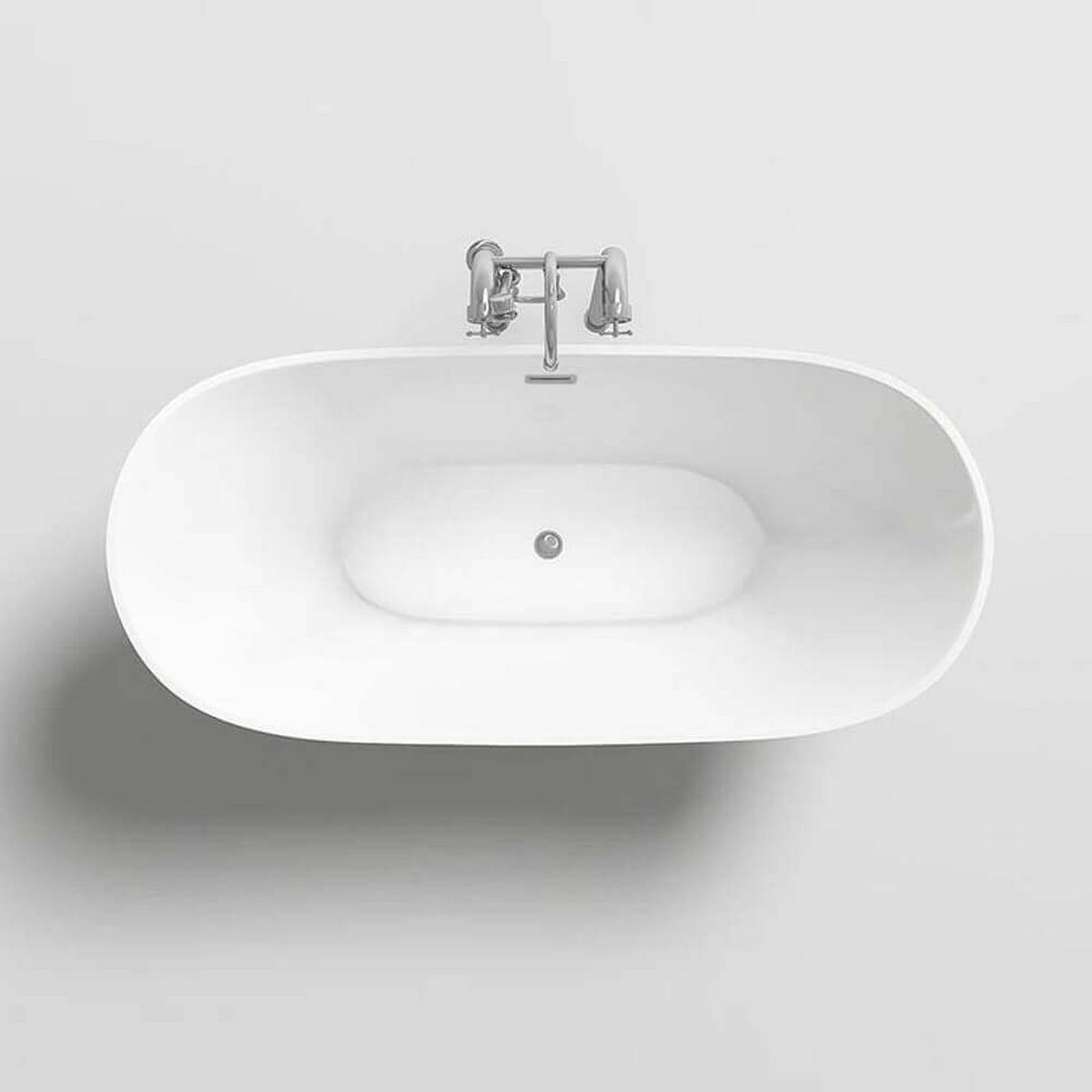 FREISTEHENDE Badewanne OVALO 170 x 80 cm - Weiß, Keramik (170/72/80cm) - Home Deluxe