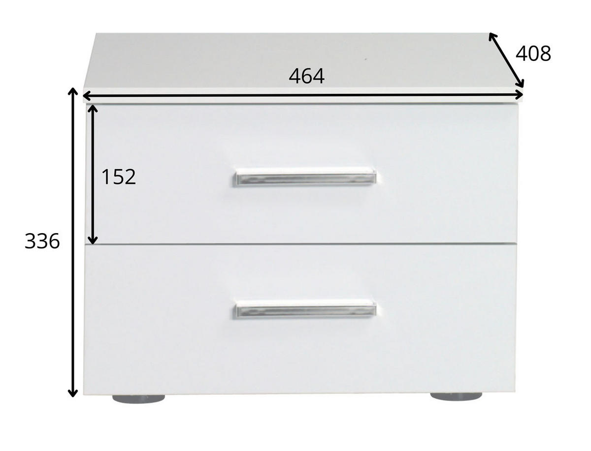 NACHTKONSOLEN 2ER SET weiß Hochglanz je 46 / 40 / 33cm - Weiß Hochglanz/Weiß, Holz/Holzwerkstoff (46/33/40cm) - Feldmann-Wohnen