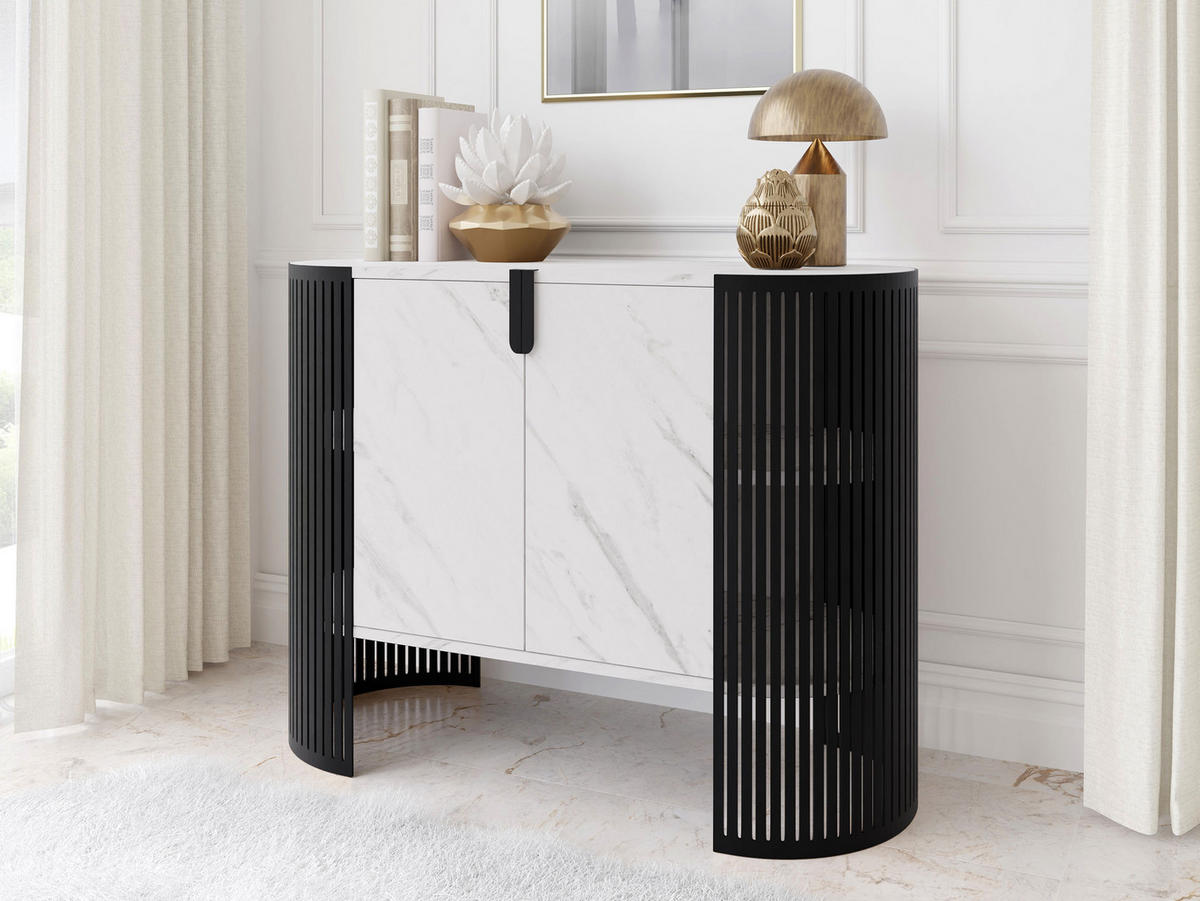 KOMMODE Fikoli - Schwarz/Weiß, Holzwerkstoff/Metall (120/90/40cm) - MIRJAN24