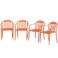 GARTENSTUHL 4er Set Kunststoff stapelbar rot - Rot, Kunststoff (57/78/54cm) - LEBENLANG