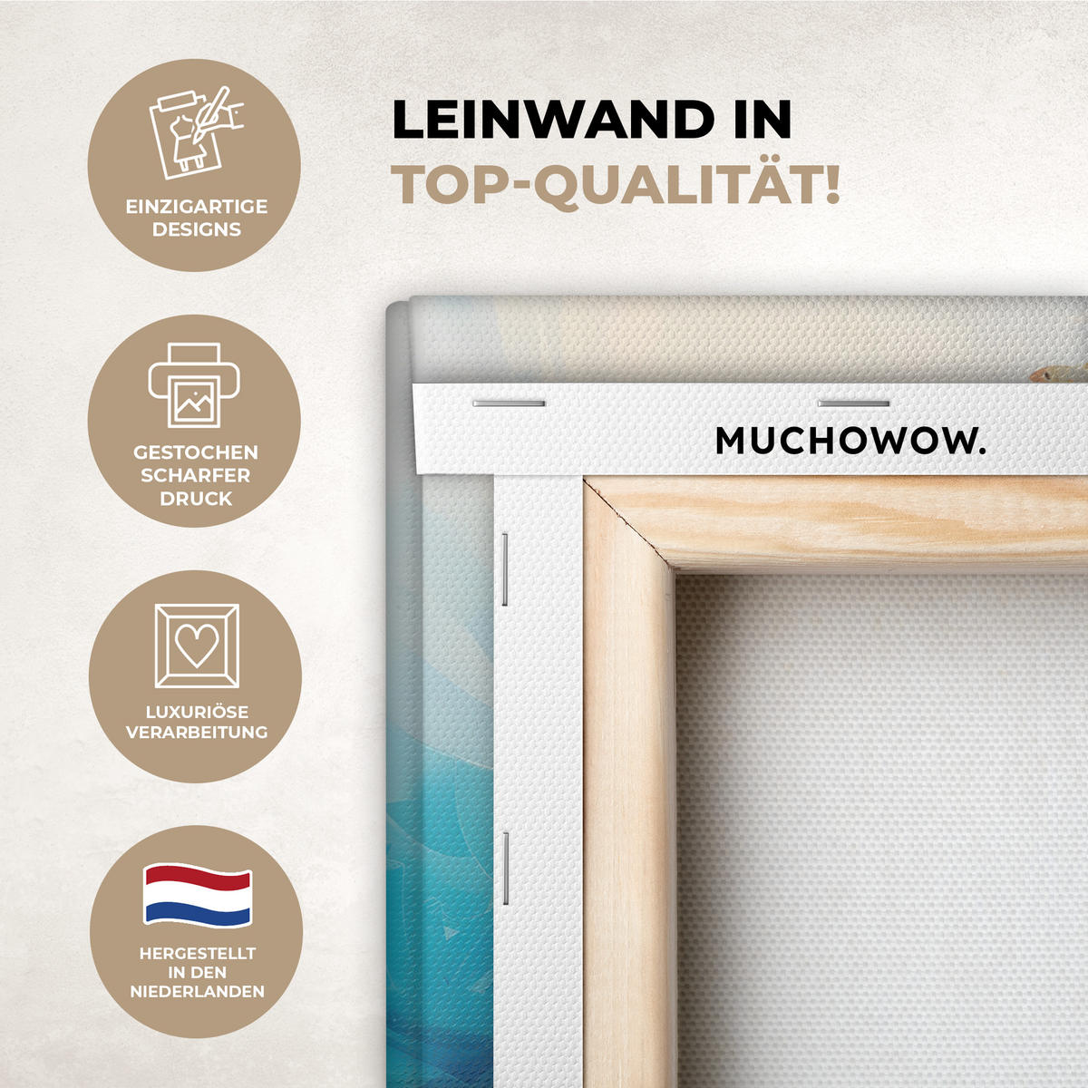 LEINWANDBILD Meer - Fische - Bunt - Dynamisch 30x20 cm - Hellblau, Textil (30/20cm) - MuchoWow